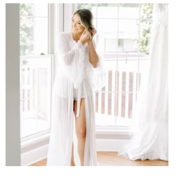 Bridal Robe, Long Bride Robe, Custom Bridal Robe - Picture 3 of 3
